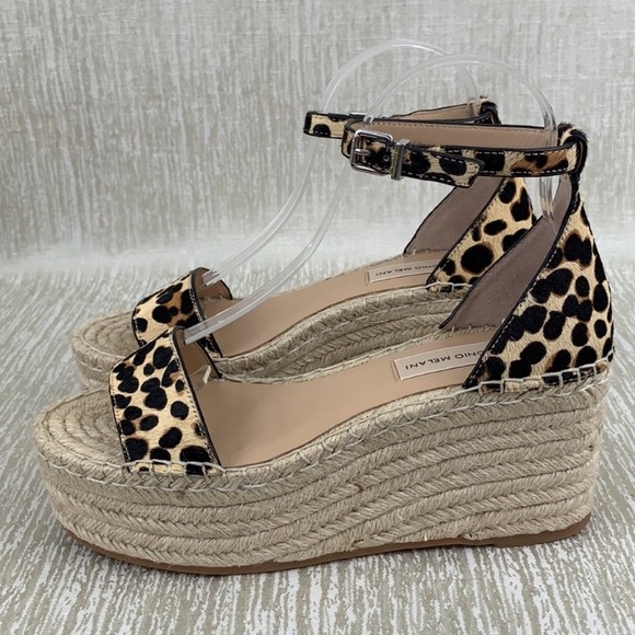 SOLD Leopard Print Jute Platform Wedge Espadrille Sandal - Picture 4 of 11